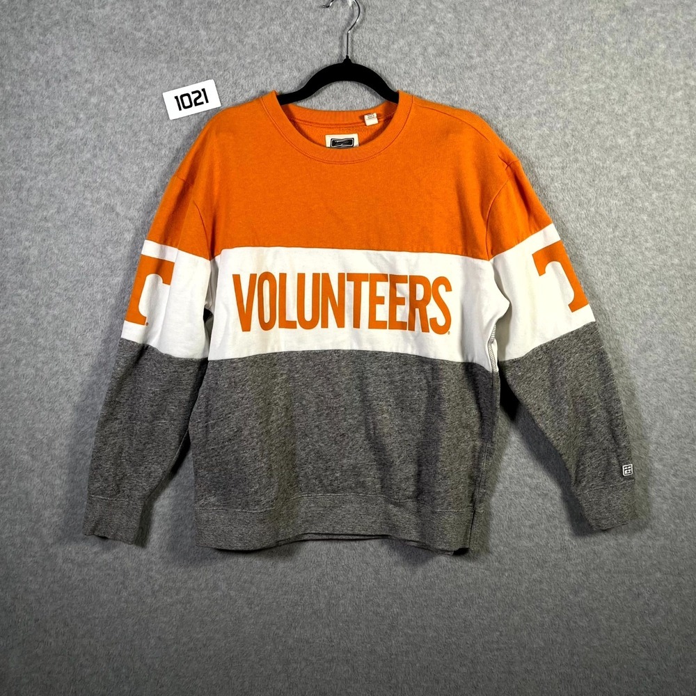 Tennessee Volunteers Sweatshirt Mens Medium Orange Gray Tailgate Fleece Lined